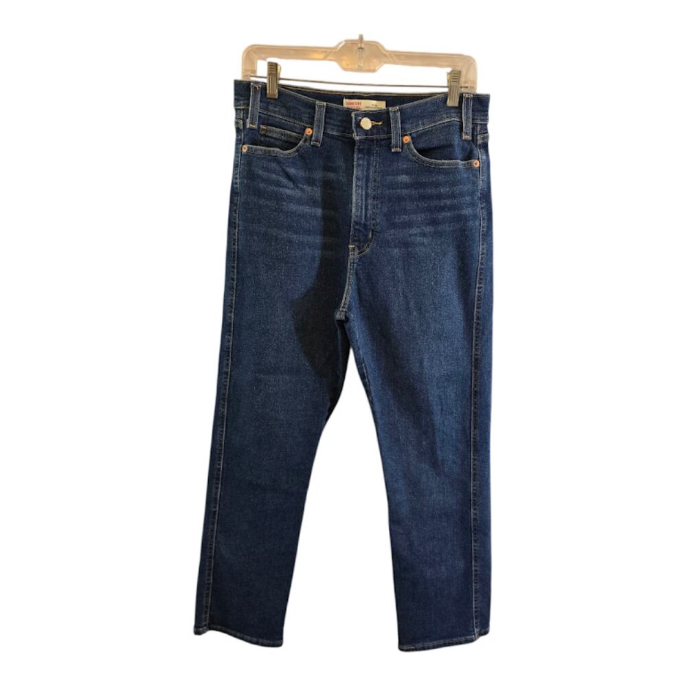 LEVIS SIGNATURE HERITAGE HIGH-RISE STRAIGHT 5 POCKET JEANS SIZE 10 W30 INSEAM 26